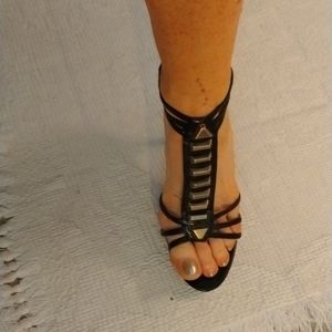 Ladies silver studded heels